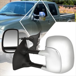 [Pair] Manual Telescopic Tow Towing Mirror Side Mirrors Mirrors Compatible with F250-F550 Super Duty 99-07,Chrome