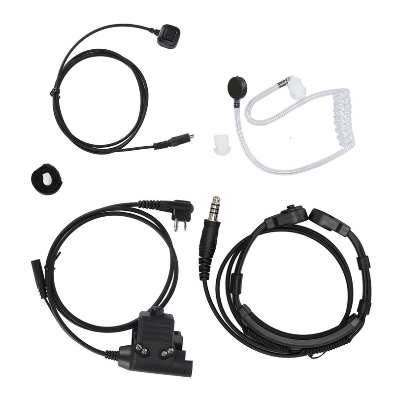 Throat Mic Earpiece 7.1mm Plug with Finger PTT Portable for