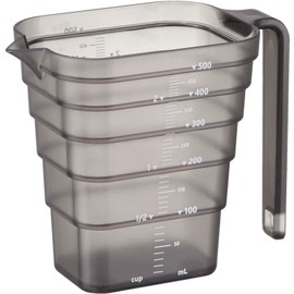 Yamazaki 6922 Magnetic Tiered Measuring Cup, 500 mL, Black, Approx. W 5.9 x D 3.4 x H 4.6 inches (15 x 8.6 x 11.8 cm), Tower Type, Easy to Read from Above, Measuring Cup
