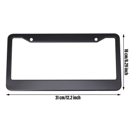 Unbranded Black Aluminum alloy Metal License Plate Frame Tag Cover for Car SUV Van Truck