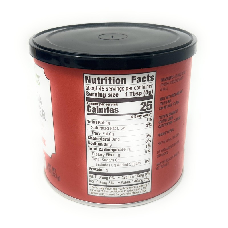 H‑E‑B Organics 100% Unsweetened Cocoa Powder 8oz - 1 can