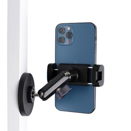 Gym Magnetic Phone Holder Mount with 360° Adjustable Dual Ballhead Magic Arm, Magnet Base Phone Mount for Gym Equipment, Refrigerator, or Any Ferrous Metal Surface, Compatible with All Smartphones