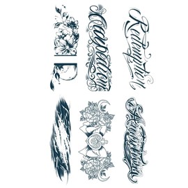 TempooCos Semi-Permanent Tattoos 6 Pcs Long-Lasting Waterproof Tattoo Arm Leg Chest Fake Tattoos for Adults Men Women(6.7"×18.9")