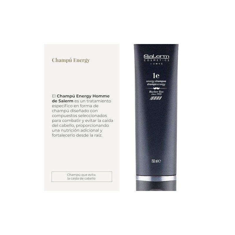 Salerm Homme Energy 1 Hair Loss Prevention Shampoo for Men,