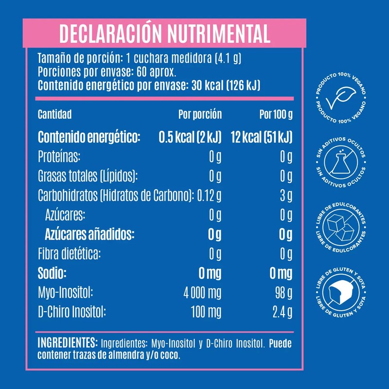 Myo D Chiro Inositol Birdman Wellness Suplements en polvo Sin