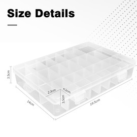Organiser Box,Snack Box,4pcs Craft Storage Box 24 Grids,Snackle Box,Storage Box With Compartments,Travel Snack Box For Plane,Bead Storage Box,Earring Box,Screw Jewellery Storage Plastic