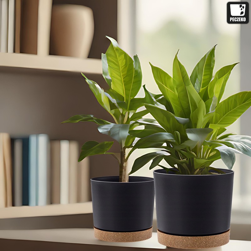 PECZEKO Matte Flower Pot, Plastic Planter, Decorative Pot for Large