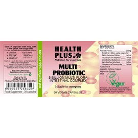 Health Plus Multi Probiotic 5 Billion High Strength Multi-strain Probiotic Digestive Health Supplement - 30 Gelatin Free Capsules