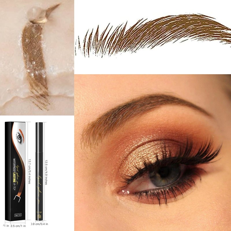 Eyebrow Pencil, Light Brown Waterproof Eye Brow Pen Microblading Smudge-Proof