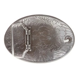 Beltiscool Oval Sunflower Engraving Belt Buckle