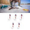 5 Pcs Winter Ice Fishing Jigs Kit Hooks Lures for