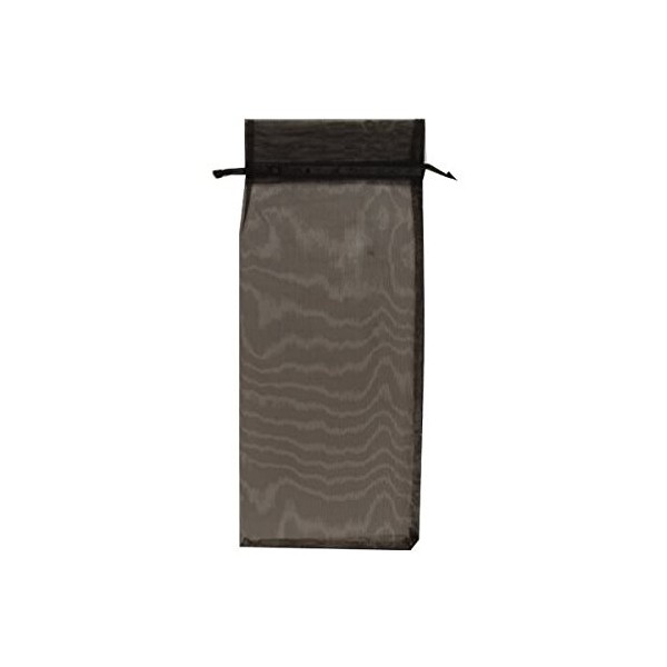 JAM PAPER Sheer Organza Wine Bags Carriers - 6 x 14 - Black - 12/Pack