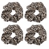 4PCS Big Leopard Print Hair Scrunchies, Large Leopard Hair Band