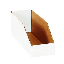 Boxes Fast BFBINMT412 Open Top Bin Boxes, 4" x 12" x 4 1/2", White (Pack of 50)