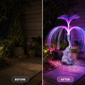 Solar Elephant Garden Statue for Outdoor Decor – Color-Changing LED Figurine Light for Yards, Patios & Porches