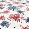 Red White Blue Celebration Fireworks Easy-Care Fabric Tablecloth (60"x84", White)