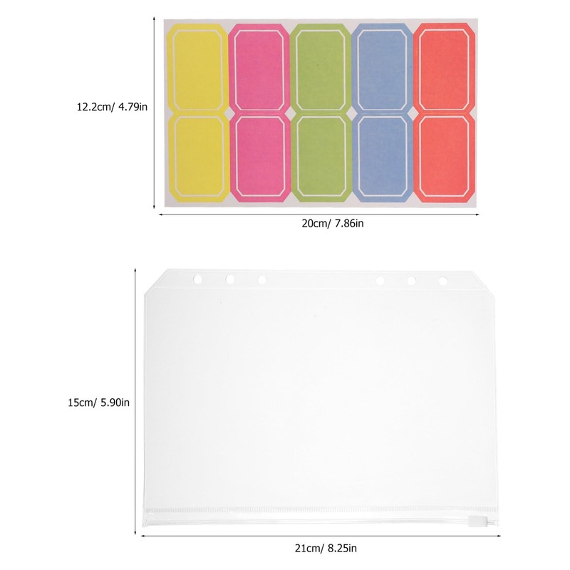 Operitacx 12pcs A5 Binder Pouch with Mesh Zipper Pockets 6-Hole
