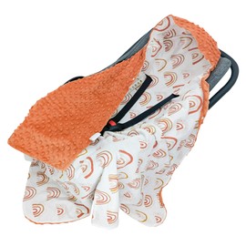 Miracle Baby Car Seat Blanket for Babies, Minky Dot Carseat Swaddle Blankets for Infants Newborn Boys and Girls (Rainbow 1)