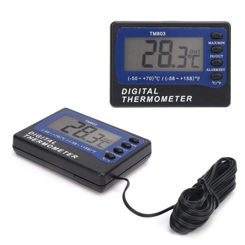 TM803 Digital Thermometer with Alarm Refrigerator Thermometer Temperature Meter for