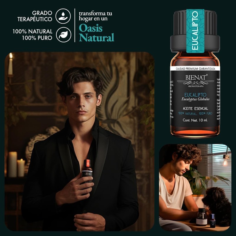 Bienat Aceite Esencial de Eucalipto 10mL Natural Difusor y Aromaterapia