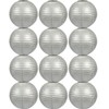 Tmade Pack of 12 20cm Silver Paper Lanterns for Birthday,