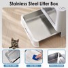 Devopet Stainless Steel Cat Litter Box Enclosed Litter Box with