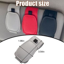 Zpana Sunglasses Holders for Car Sun Visor, Leather Magnetic Vehicle Sun Glasses Ticket Card Hanger Clip, Automotive Interior Eyeglass Mount Accessories, Universal for SUV Sedan Truck (Gray)