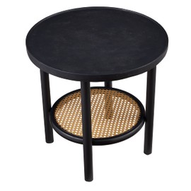 Ball & Cast Side End Table, 19.5D x 19.5W x 18H in, Black