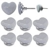ETHNICITI Pack of 6 Heart Grey Crackle 40mm Ceramic Door