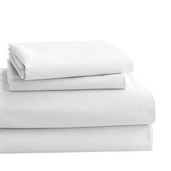 JiaPoem 100% Organic Cotton Sheets Set, 4-Piece Percale Bedding, Soft
