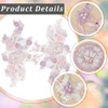 CABODYALS 2Pcs 3D Floral Sequin Applique Pearl Beaded Embroidered Lace