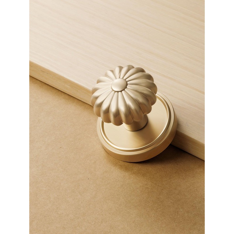 MRML Brushed Gold Passage Door Knob, Interior Closet Pantry Hallway