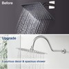 NearMoon Shower Extension Arm with Flange - S Shaped High
