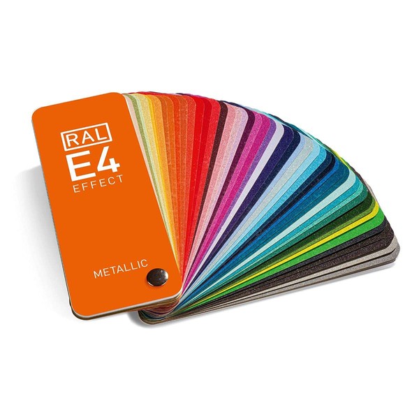 RAL E4 Colour Chart, 70 Metallic Colours, Full Page Colour Swatches, High Gloss