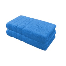 A & B TRADERS Premium Cotton Hand Towels 100% Soft Ring Spun Cotton 50 x 85 cm Hotel Quality Thick Absorbent (Cobalt, 2)