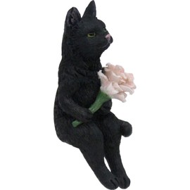 Keystone Figurine Cat with Flower, One Size Fits Most, SITTING ANIMAL DE043979