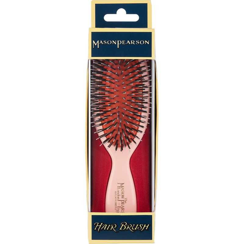 Mason Pearson BN4 Boar Bristle Nylon Tufts Hairbrush, Pink