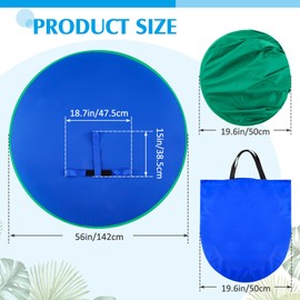Briwooody Collapsible Blue Green Screen Backdrop (56") Double Sided Webcam Portable Background for Green Screen Chair with Storage Bag 2 in 1 Pop up Backdrop for Live Streaming Video Meeting