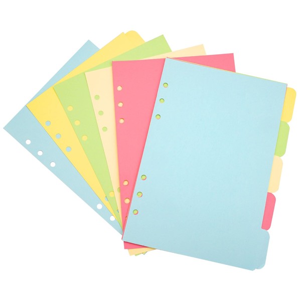 TESSTSY Pack of 30 Dividers A5, 5 Coloured A5 Index
