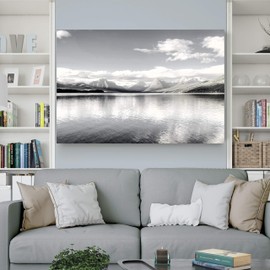 Renditions Gallery Photographic Landscape Gallery Prints Decor Collection Canvas Wall Artwork for Living Room Bedroom Kitchen Bathroom. Ready to Hang, 18x27, Crystal Lake