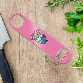 Minions Please Cute Bob Stainless Steel Vinyl Covered Flat Bartender Speed Bar Bottle Opener