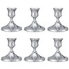 Candle Holders, 6 Pcs Silver Candlestick Holders Set, Silver