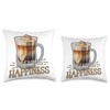 Brewing Happiness Cold Brew Coffee Quote Iced Coffee Throw Pillow