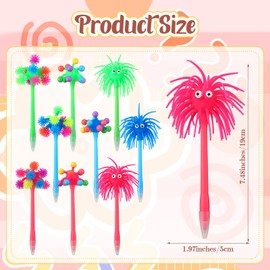 Rotatingpals 20 Pcs Fidget Pens Funny Sea Urchin Pens Soft Rubber Monster Ballpoint Pens Cartoon Novelty Cool Ink for Kids Arty Favors School Office(Fashion Style)