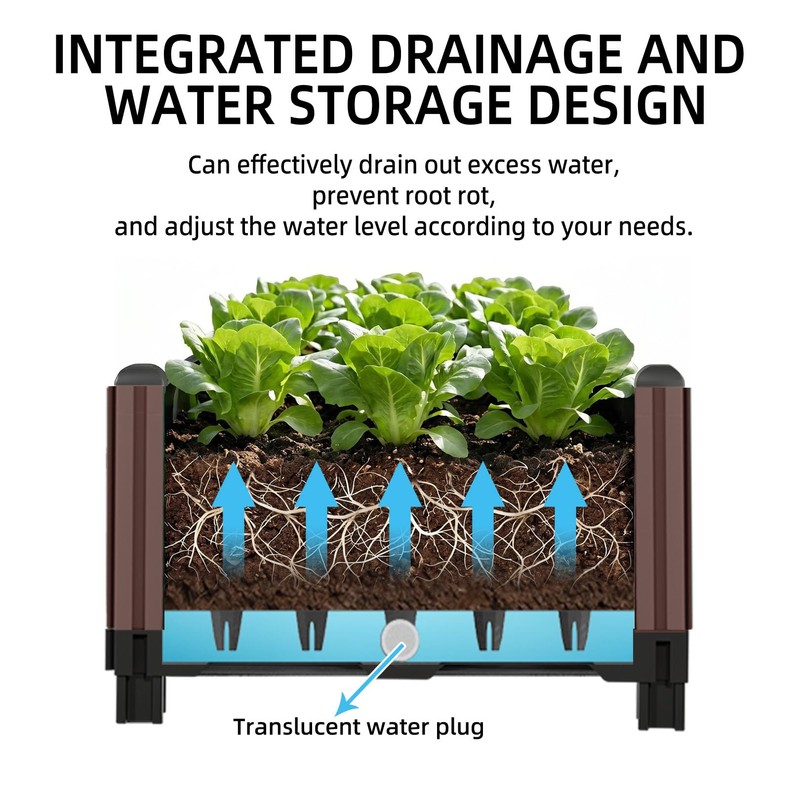 Growchum Modular Raised Garden Bed Kit – DIY Stackable Plant