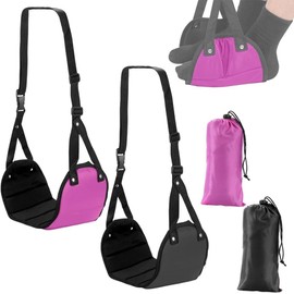 Airplane Footrest, Pack of 2 Airplane Footstool, Hanging Footstool Foot Hammock, Portable Travel Footrest for Office, Dorm, Aeroplane Relaxation