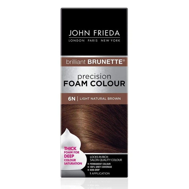 John Frieda Brown Permanent Precision Foam Hair Color Kit, Light