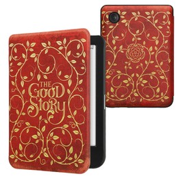 kwmobile Case Compatible with Kobo Clara BW/Colour Case - eReader Cover - Good Story Yellow/Orange/Red