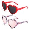 Hycredi Heart Shaped Polarized Sunglasses for Women Retro Fashion Lovely