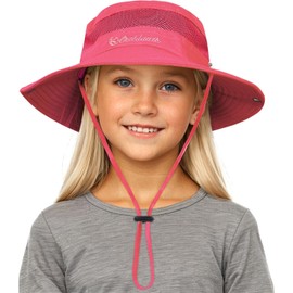 boocooberg Sun Hat Baby Boy Girl Children's Baby Sun Hat with Chin Strap, Cotton Sun Hat for Baby Children, Beach Hat for Boys Girls Children Fishing Hat Sun Hat Summer Outdoor, pink